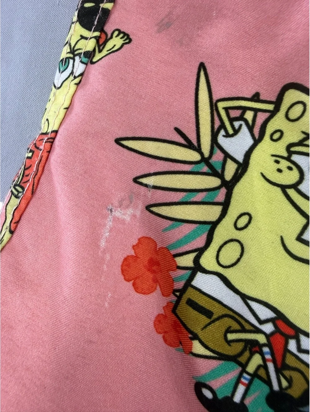 Men's SPONGEBOB Swim Shorts with Cartoon Print, Elastic Waistband - SIZE Med